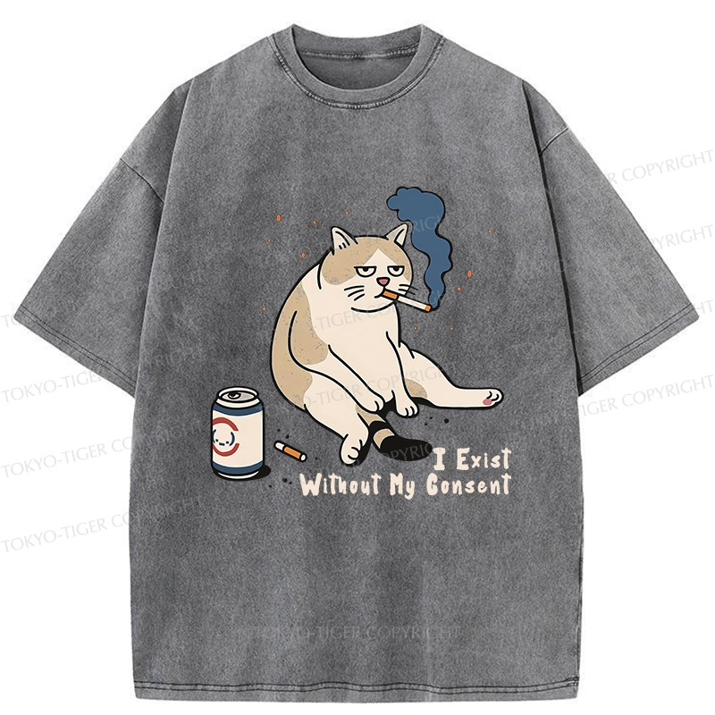 Tokyo-Tiger I Exist Without My Consent Washed T-Shirt