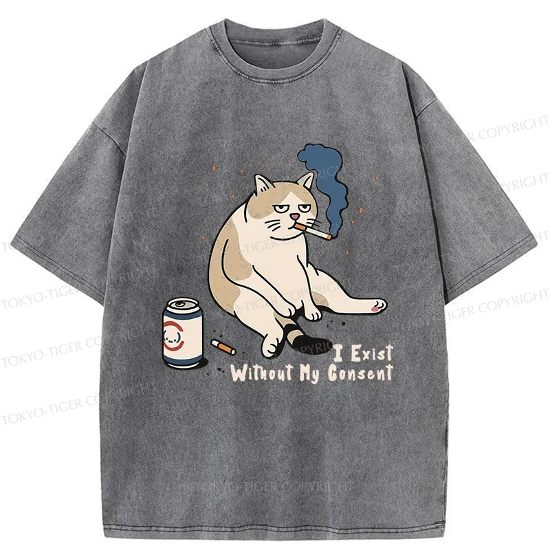 Tokyo-Tiger I Exist Without My Consent Washed T-Shirt