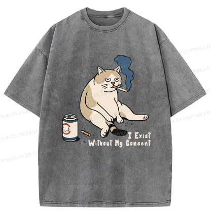 Tokyo-Tiger I Exist Without My Consent Washed T-Shirt
