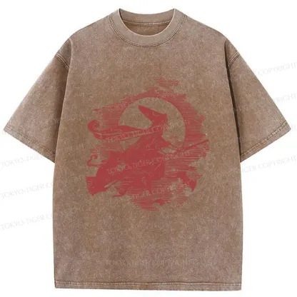 Tokyo-Tiger Witch Woodcut Washed T-Shirt