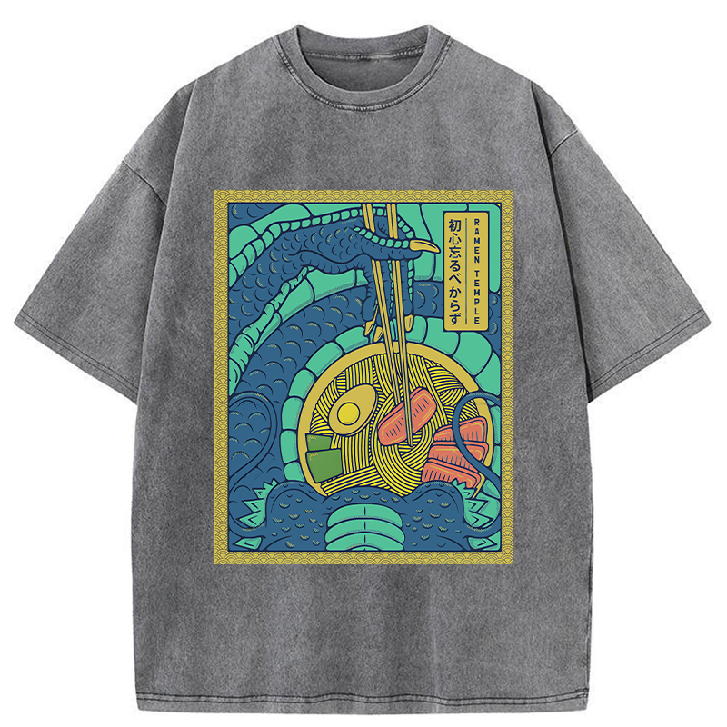 Tokyo-Tiger Dragon Ramen Lover Washed T-Shirt