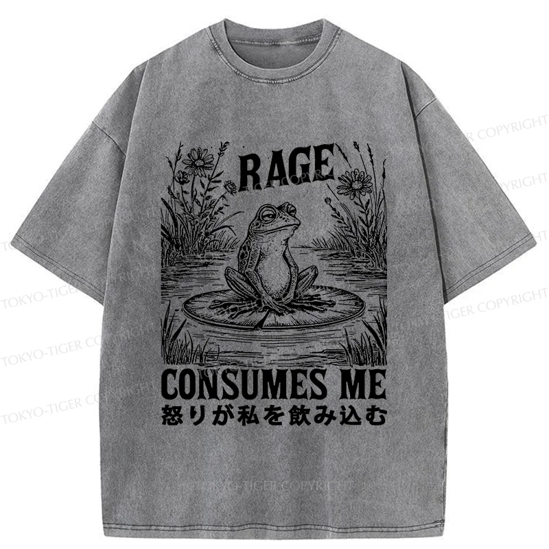 Tokyo-Tiger Angry Frog Washed T-Shirt