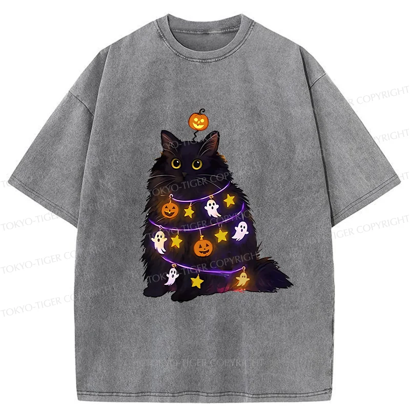 Tokyo-Tiger Halloween Cat Washed T-Shirt