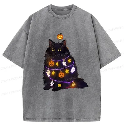 Tokyo-Tiger Halloween Cat Washed T-Shirt