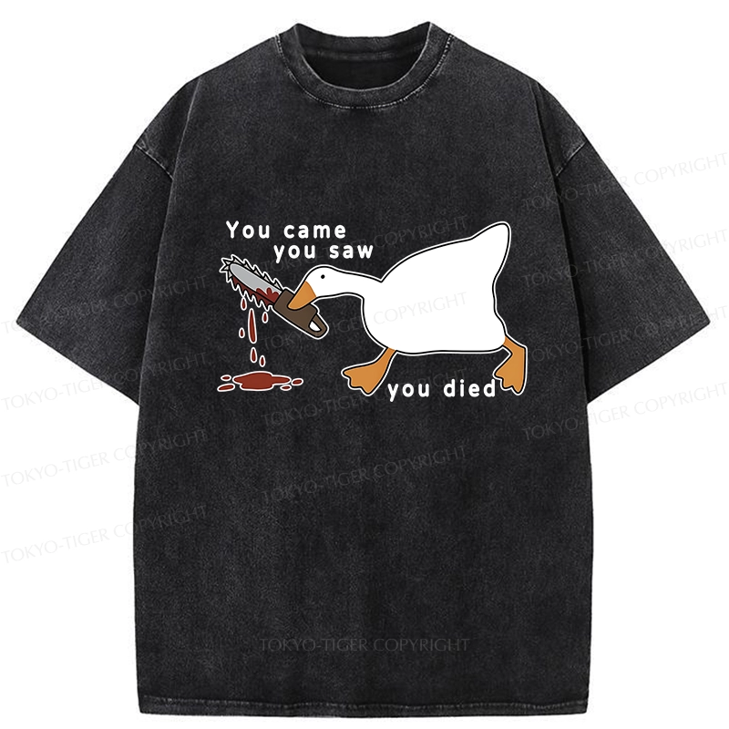 Tokyo-Tiger You Came You Saw You Died Washed T-Shirt