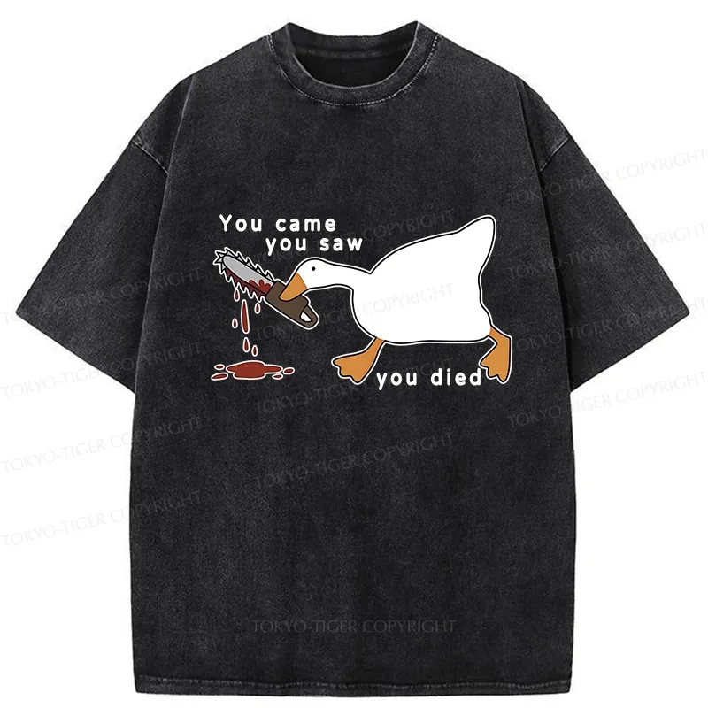 Tokyo-Tiger You Came You Saw You Died Washed T-Shirt