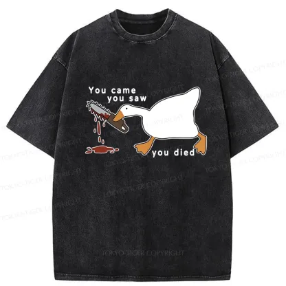 Tokyo-Tiger You Came You Saw You Died Washed T-Shirt