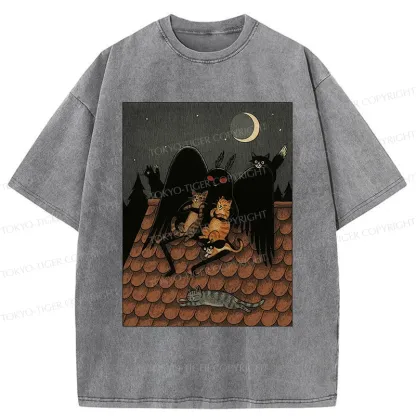 Tokyo-Tiger Mothman In Moonlight Washed T-Shirt
