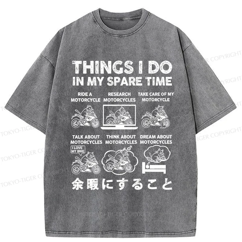 Tokyo-Tiger Things I Do In My Spare Time Washed T-Shirt