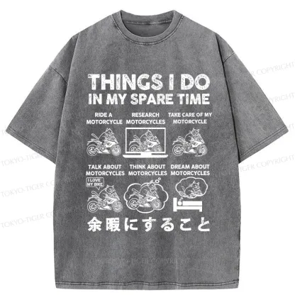 Tokyo-Tiger Things I Do In My Spare Time Washed T-Shirt