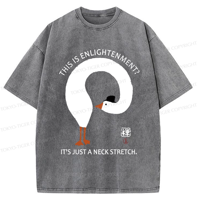 Tokyo-Tiger Funny Neck Stretch Of Zen Washed T-Shirt