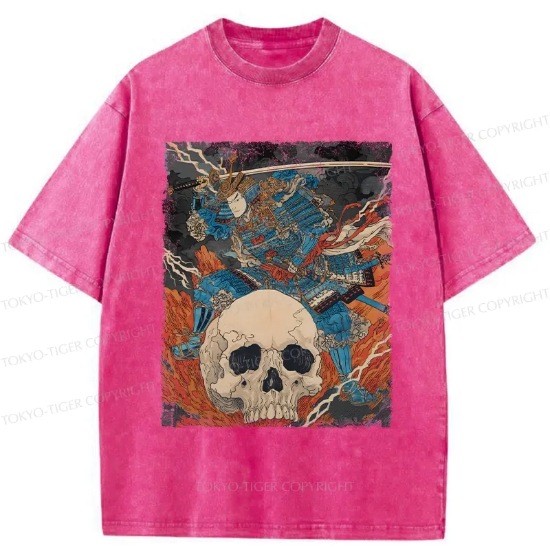 Tokyo-Tiger Samurai Who Fought To The End Washed T-Shirt