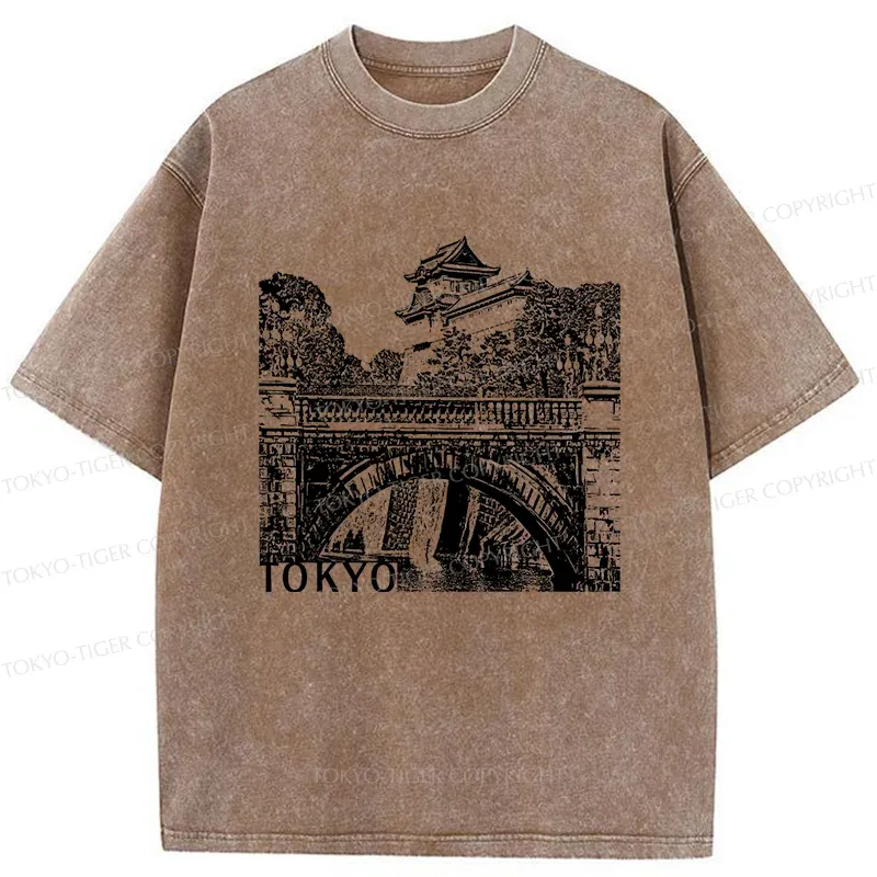 Tokyo-Tiger Nijubashi Bridge Washed T-Shirt