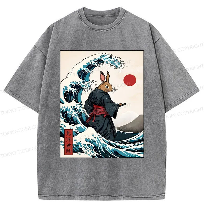 Tokyo-Tiger Rabbit Samurai Washed T-Shirt