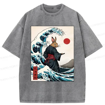 Tokyo-Tiger Rabbit Samurai Washed T-Shirt
