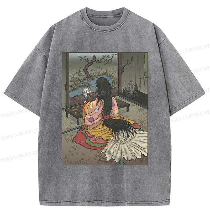 Tokyo-Tiger Japanese Female Yokai Washed T-Shirt