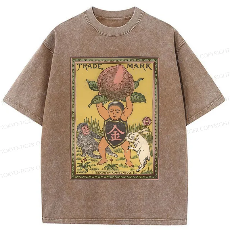 Tokyo-Tiger Japanese Kintaro Washed T-Shirt