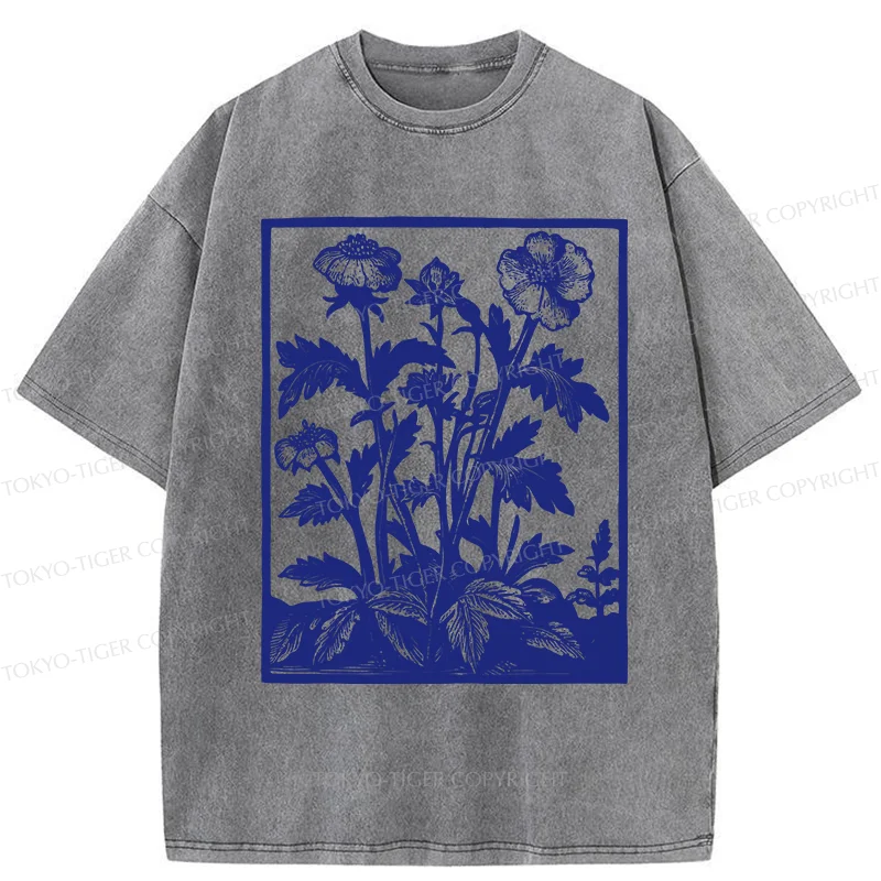Tokyo-Tiger Vintage Japanese Plants Washed T-Shirt