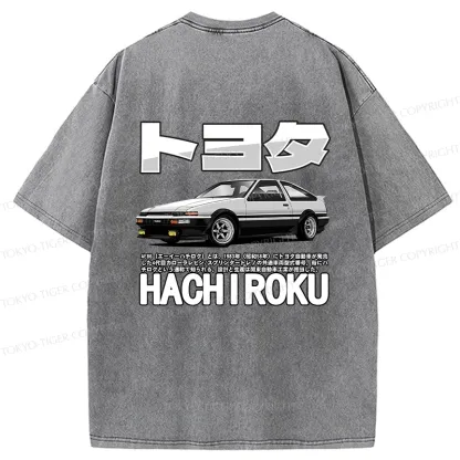 Tokyo-Tiger Japanese Classic Car Retro Back Washed T-Shirt