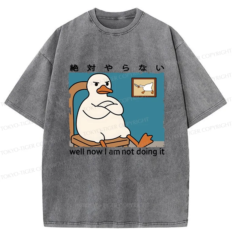 Tokyo-Tiger Well Now I Am Not Doing It Washed T-Shirt