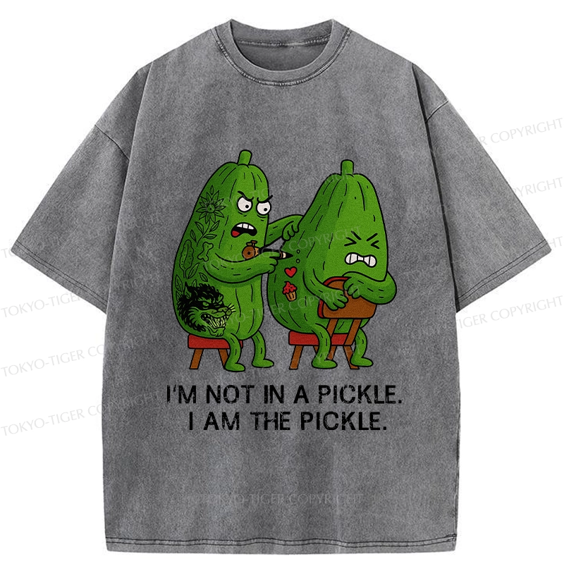 Tokyo-Tiger I Am The Pickle Funny Washed T-Shirt