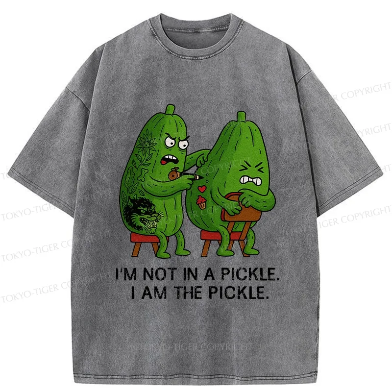 Tokyo-Tiger I Am The Pickle Funny Washed T-Shirt