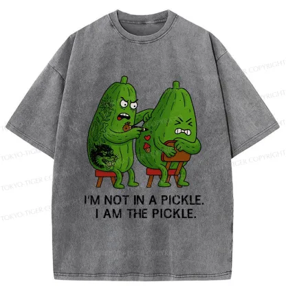 Tokyo-Tiger I Am The Pickle Funny Washed T-Shirt