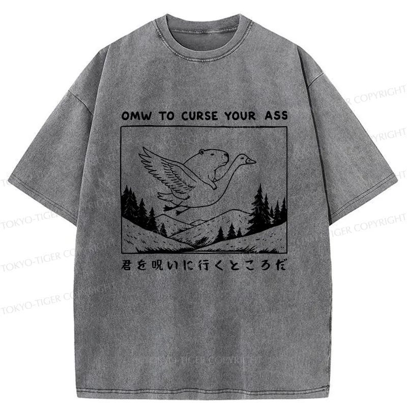 Tokyo-Tiger I'm On My Way To Curse You Washed T-Shirt