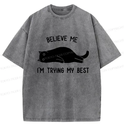 Tokyo-Tiger Believe Me I'm Trying My Best Washed T-Shirt