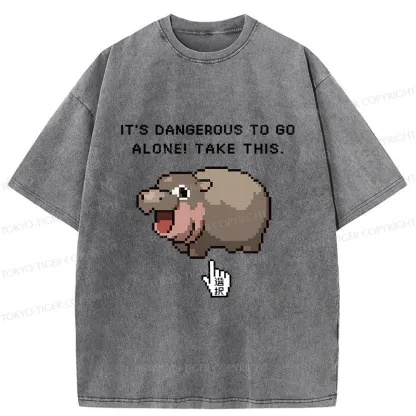 Tokyo-Tiger It's Dangerous To Go Alone Washed T-Shirt
