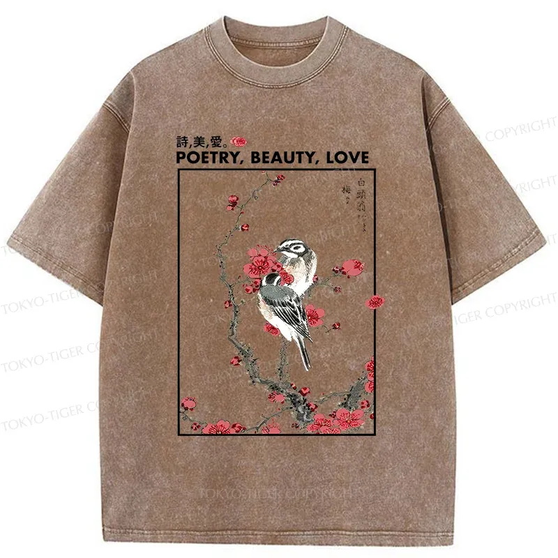 Tokyo-Tiger Japanese Ink Painting Washed T-Shirt
