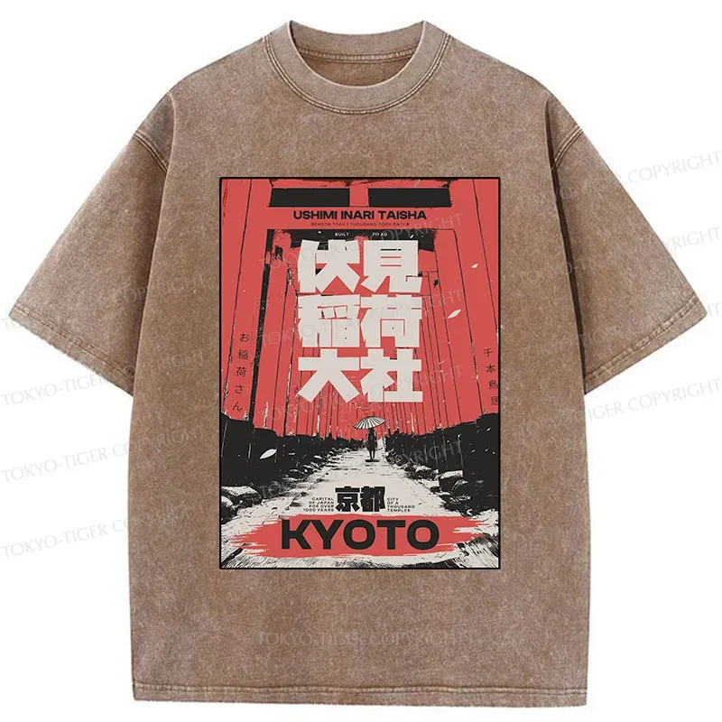 Tokyo-Tiger Kyoto Senbon Torii Washed T-Shirt