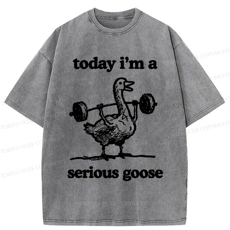 Tokyo-Tiger Fitness Goose Washed T-Shirt