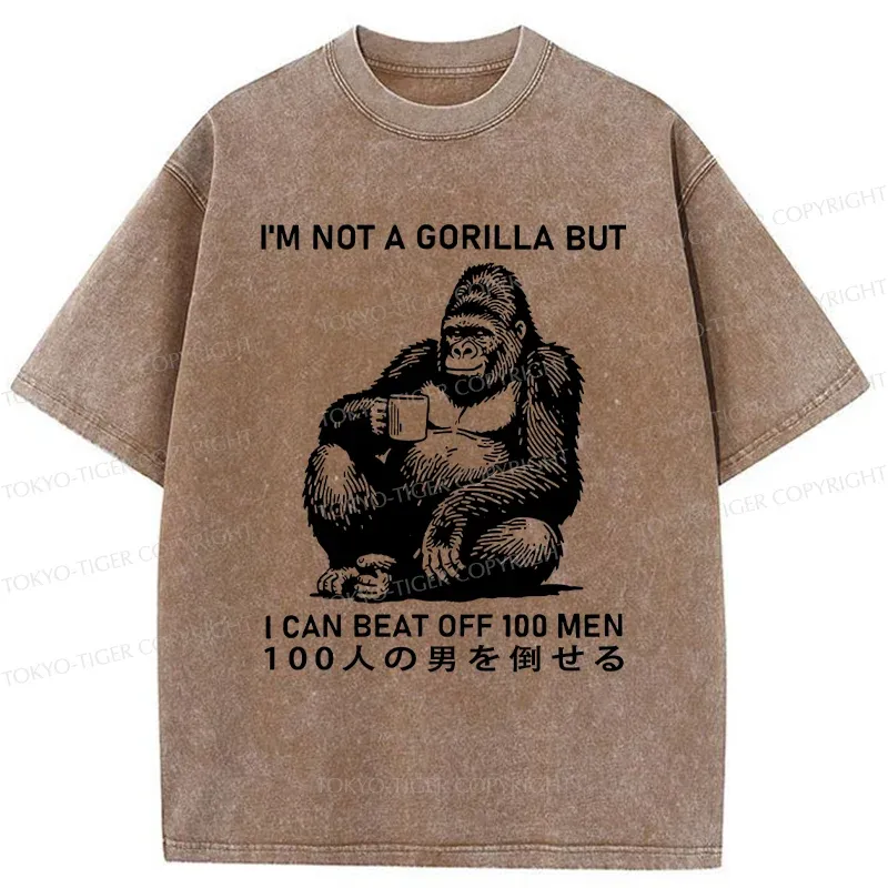 Tokyo-Tiger Gorilla That Defeated 100 People Washed T-Shirt