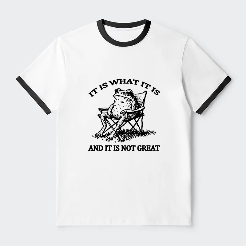 Tokyo-Tiger Resting Frog Funny Contrast Trim T-Shirt