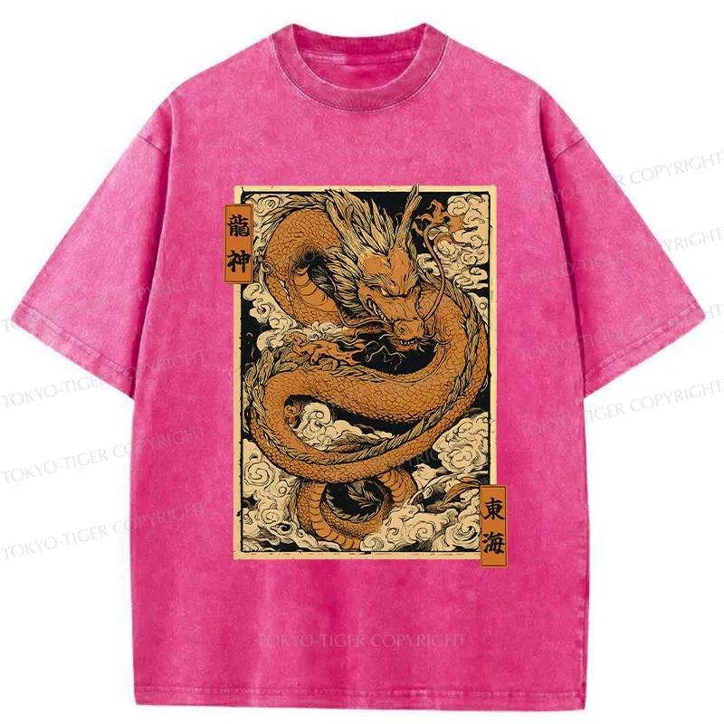 Tokyo-Tiger The Majestic Dragon God Washed T-Shirt