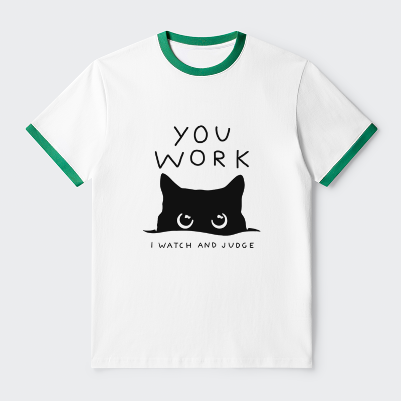 Tokyo-Tiger A Cat That Spies Contrast Trim T-Shirt