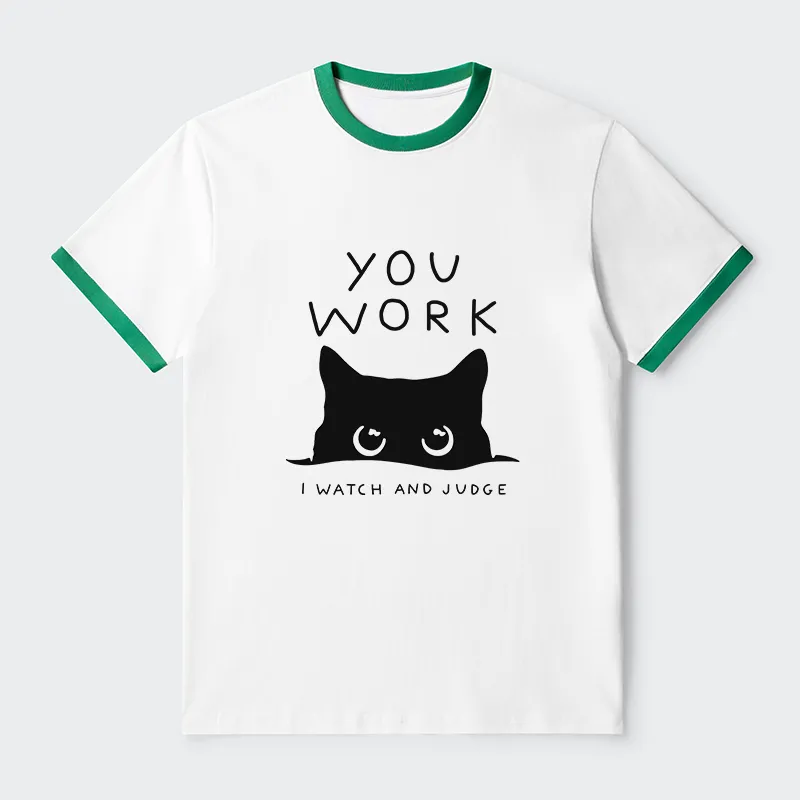 Tokyo-Tiger A Cat That Spies Contrast Trim T-Shirt