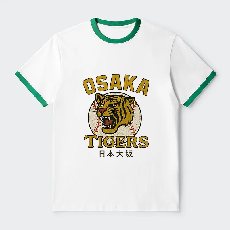 Tokyo-Tiger Funny Osaka Tigers Contrast Trim T-Shirt