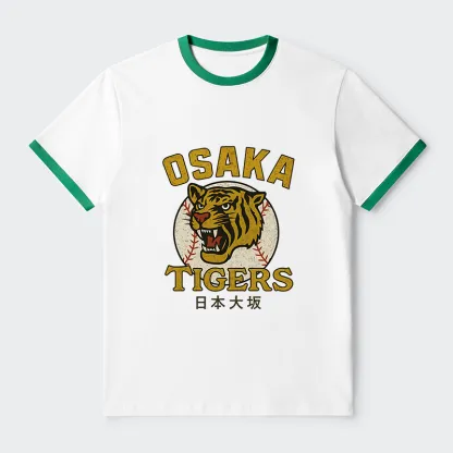 Tokyo-Tiger Funny Osaka Tigers Contrast Trim T-Shirt