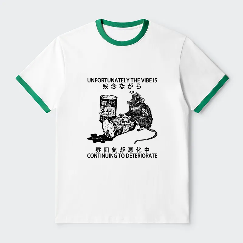 Tokyo-Tiger The Vibe Is Continuing To Deteriorate Contrast Trim T-Shirt