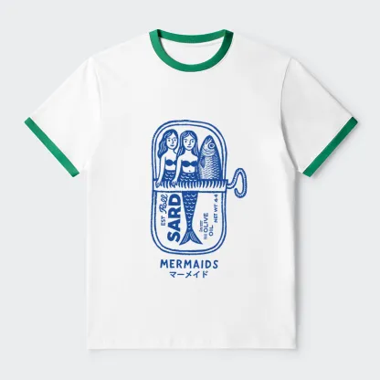 Tokyo-Tiger Mermaid Can Contrast Trim T-Shirt
