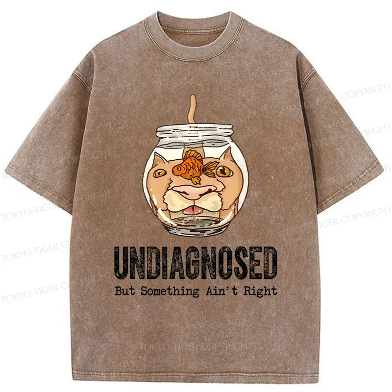 Tokyo-Tiger Weird Cat Washed T-Shirt