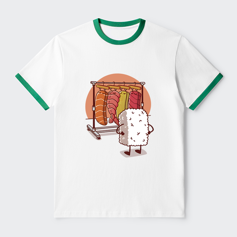 Tokyo-Tiger Which One Should I Wear Today Contrast Trim T-Shirt
