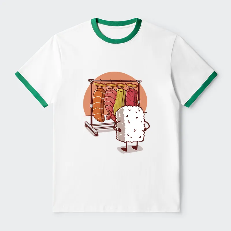 Tokyo-Tiger Which One Should I Wear Today Contrast Trim T-Shirt
