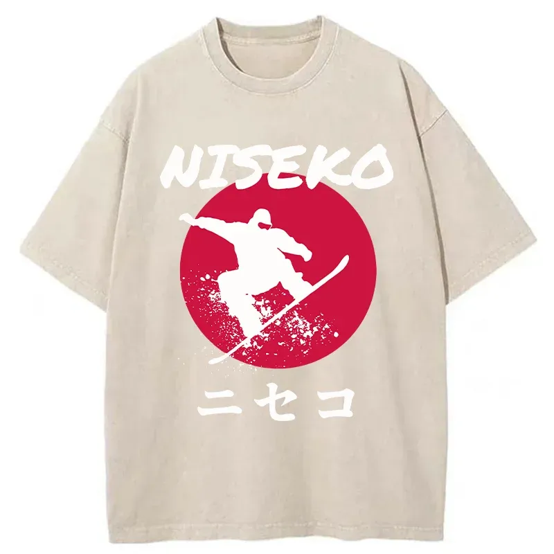 Tokyo-Tiger Niseko Snowboarding Washed T-Shirt