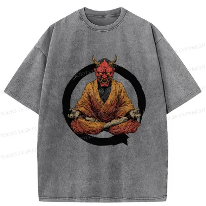 Tokyo-Tiger Zen Japanese Yokai Washed T-Shirt