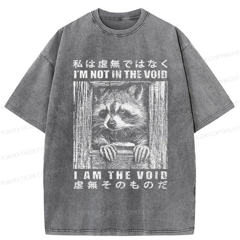 Tokyo-Tiger I Am The Void Funny Raccoon Washed T-Shirt