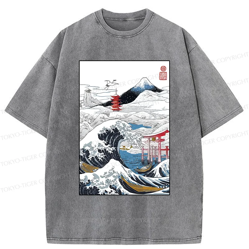 Tokyo-Tiger Snowy Japan Washed T-Shirt