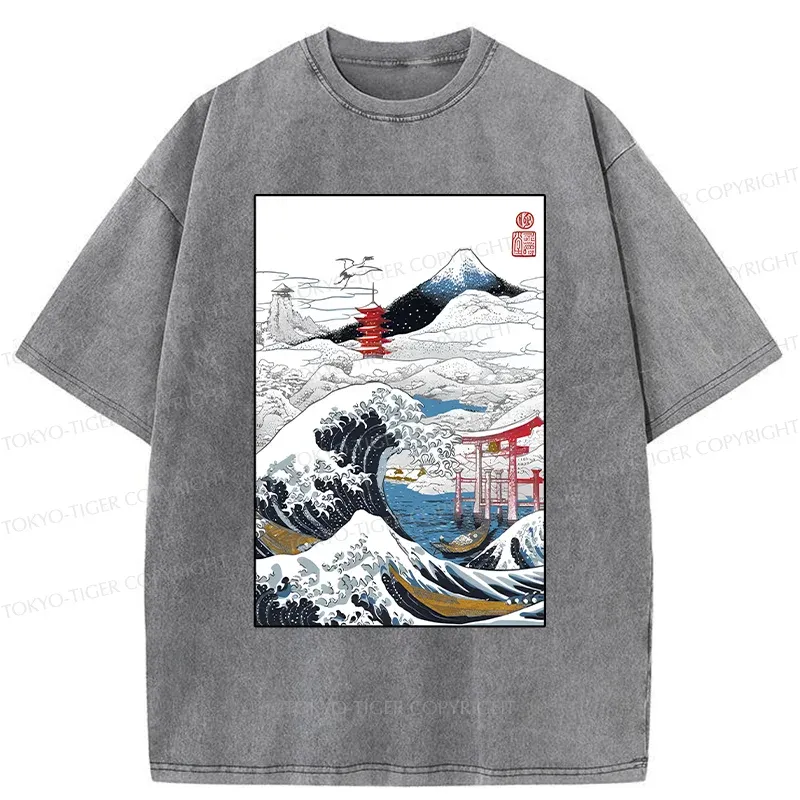 Tokyo-Tiger Snowy Japan Washed T-Shirt